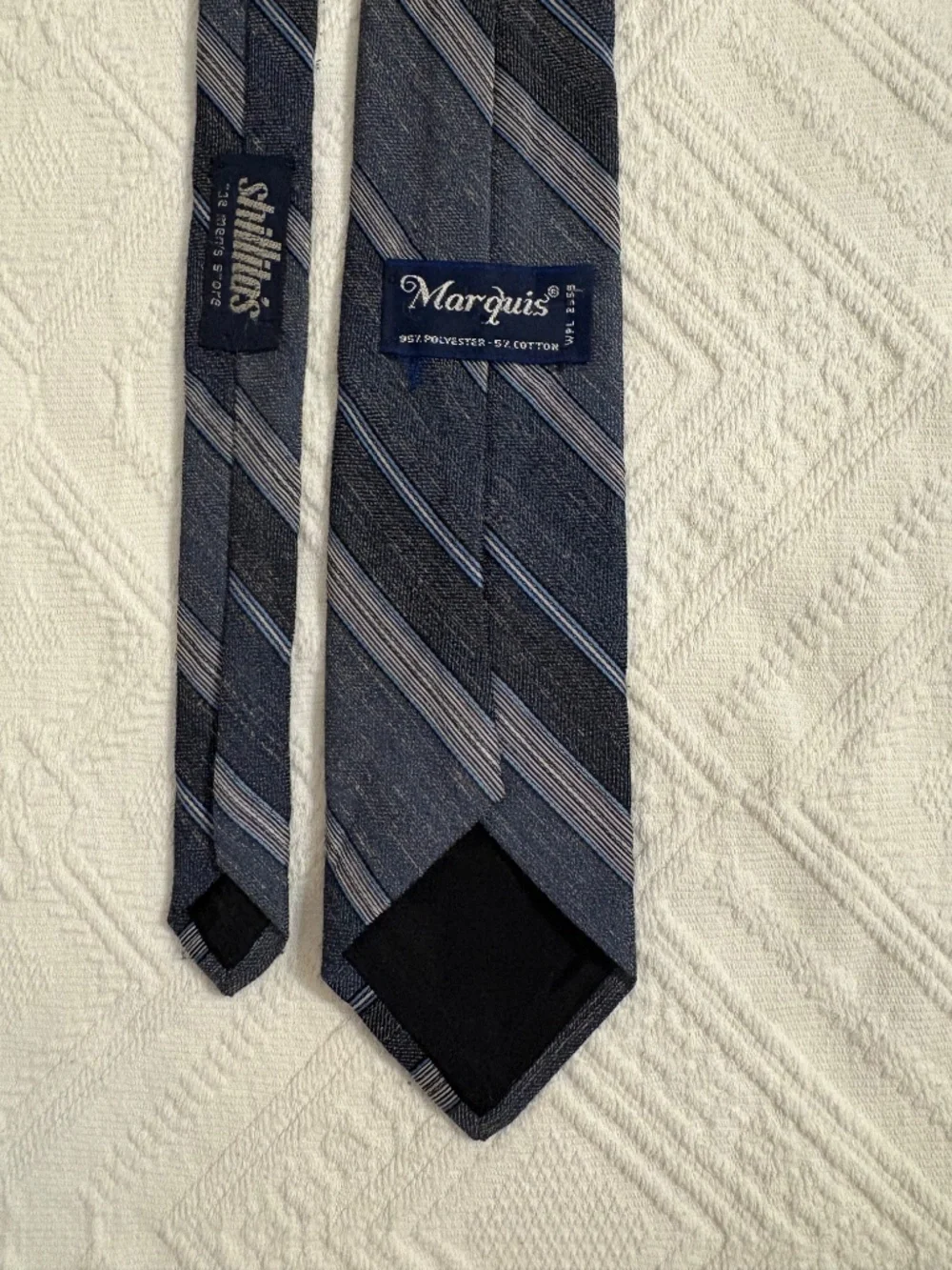 Vintage Marquis by Brittania Striped Tie Shillito's Department Store 70s 80s